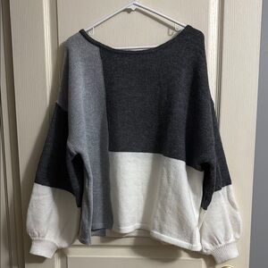 Tieback Color Block Sweater - size large